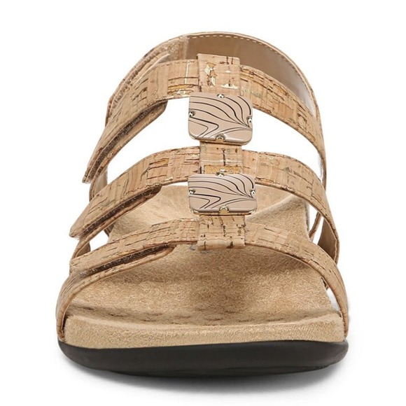 Vionic SANDAL Womens 11 Medium‎ AMBER ADJUSTABLE Gold Cork Tan New